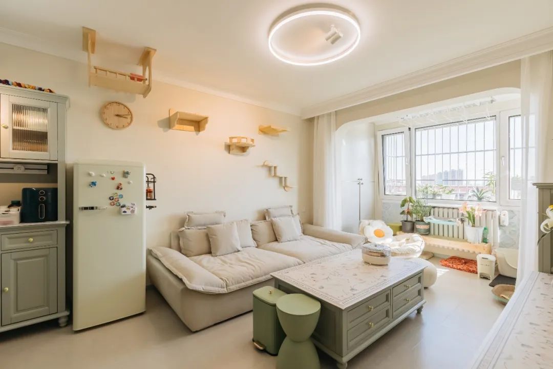 母女三代人同住，85.5m²法式田园风，猫狗双全，岁月静好！