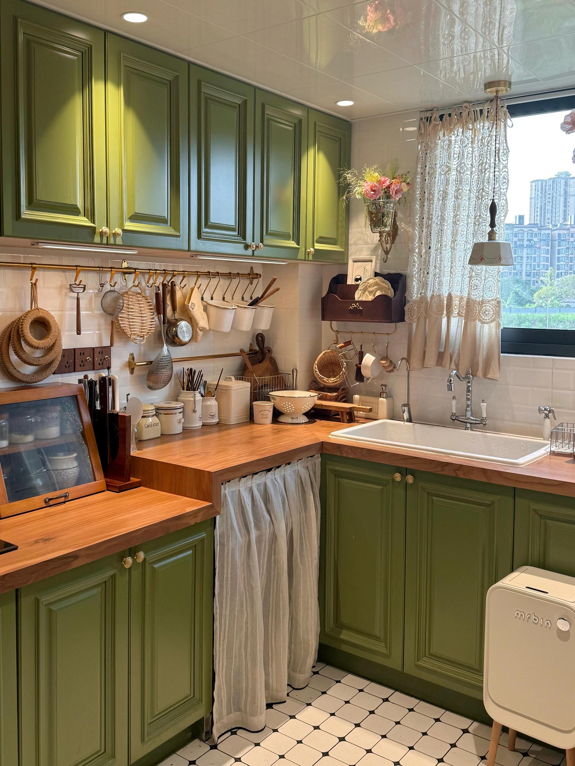 89平绿色系法式复古，好好宅！